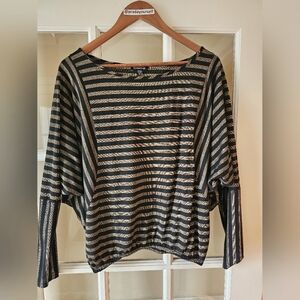 BEBE gold and black top